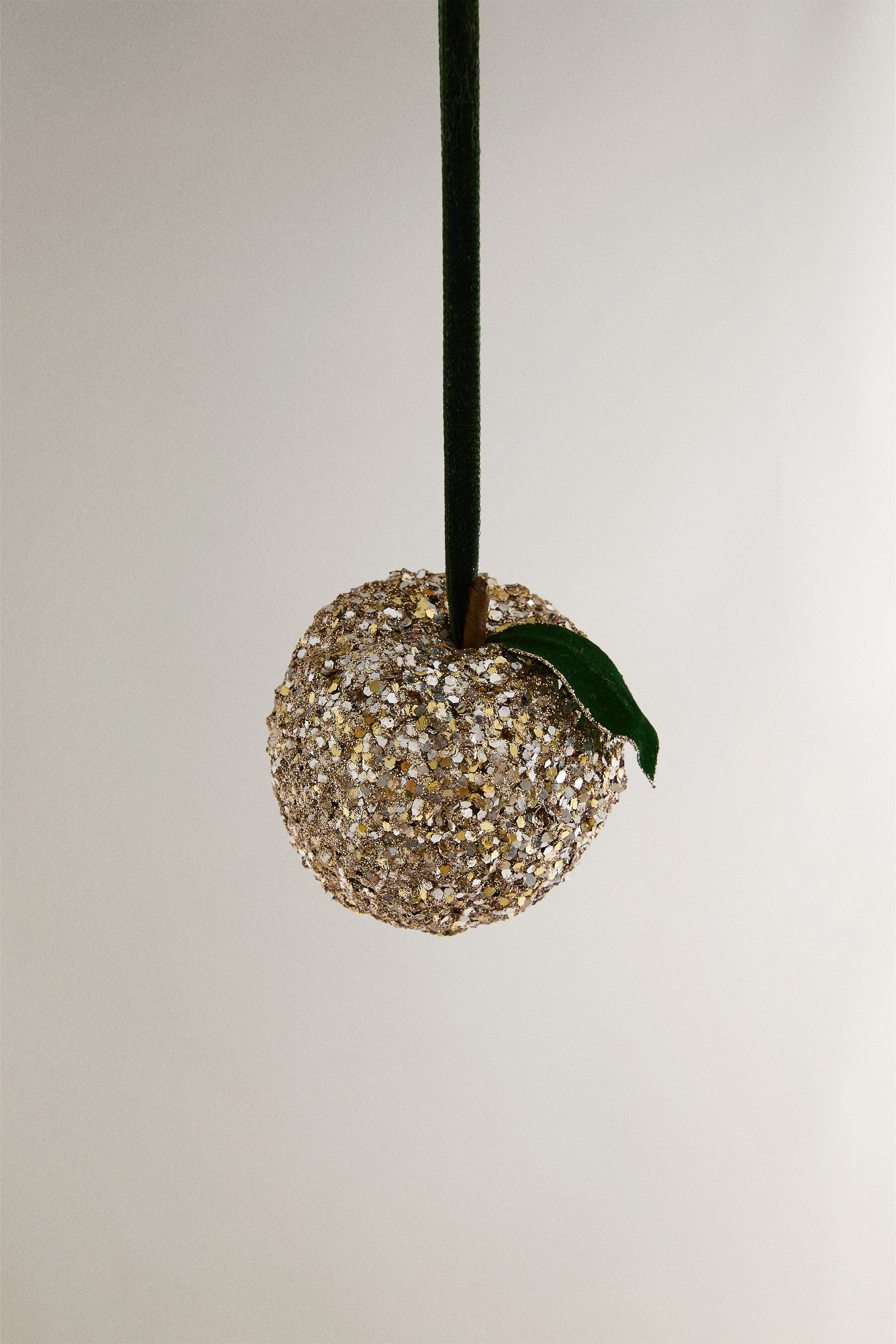 GLITTERY APPLE CHRISTMAS TREE ORNAMENT